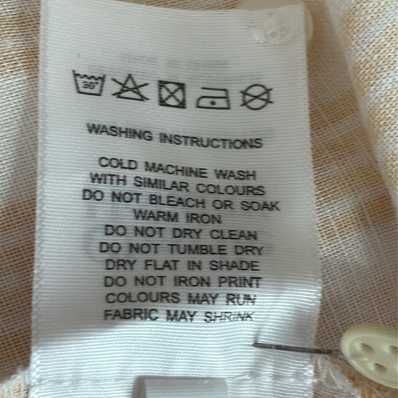 Charlie Holiday Linen & Cotton Striped Long Sleeve Button Front Shirt NWOT- Sz 4 - Picture 7 of 7